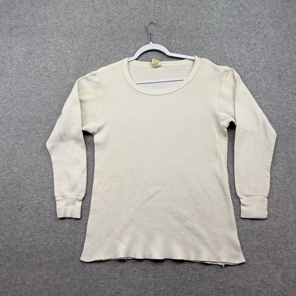 Vintage St Johns Bay Thermal Waffle Knit Long John Shirt White Men's L‎ 80s 90s